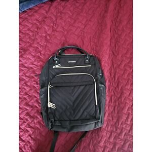 VANKEAN 17" Black Laptop Backpack Work Bag with Gold Hardware Stylish